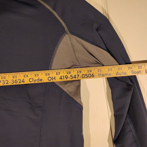 Nike Pro Combat shirrt mens L LArge navy blue 1/4 zip hyperwarm long sleeve - Picture 6 of 13